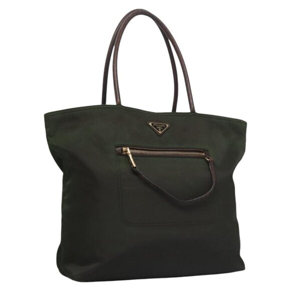 PRADA Tote Bag Nylon Green Auth 110158 - Picture 1 of 16